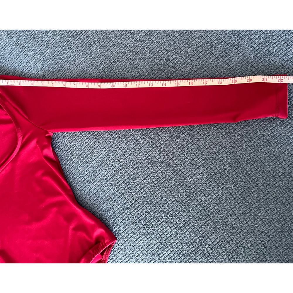 Princess Polly Bodysuit Red Long Sleeve Square Neck Top - Picture 5 of 8